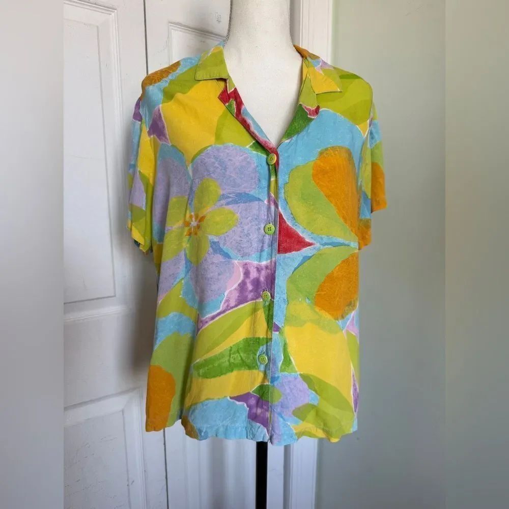 90s JAMS World Sz Large Collectible Colorful Shirt